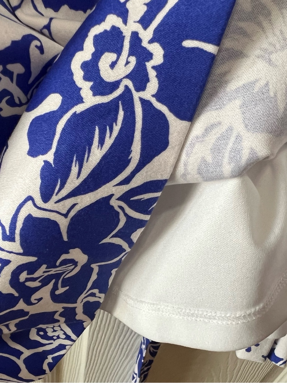 Anne Klein Size 6 Blue White Floral Faux Wrap A-Line Belted Dress - Picture 14 of 17